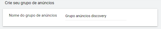Essa imagem mostra para como colocar nome no grupo de anúncios.
